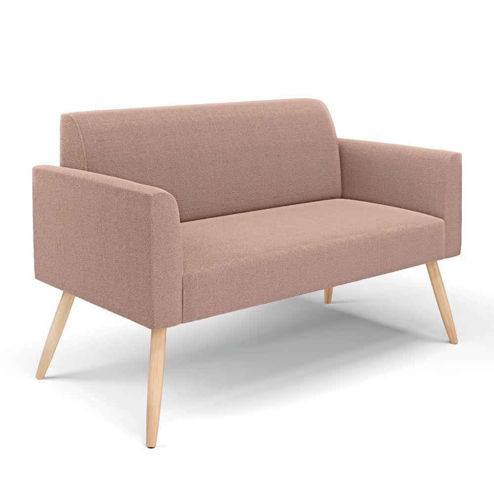 Namoradeira E 2 Poltronas Pé Palito Natural Marisa Bouclê Rosê D03 - D'rossi - 7