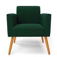 Poltrona Sala Estar Pé Palito Castanho Kit 2 Marisa Bouclê Verde D03 - D'rossi - 5