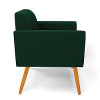 Poltrona Sala Estar Pé Palito Castanho Kit 2 Marisa Bouclê Verde D03 - D'rossi - 6