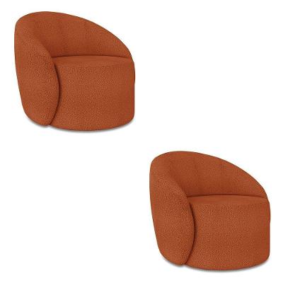 Poltrona Orgânica Giratória Kit 2 Lua Bouclê Terra D03 - D'rossi