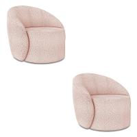 Poltrona Orgânica Giratória Kit 2 Lua Bouclê Rosê D03 - D'rossi - 1