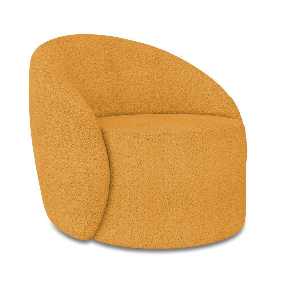 Poltrona Orgânica Giratória Kit 2 Lua Bouclê Mostarda D03 - D'rossi - 6