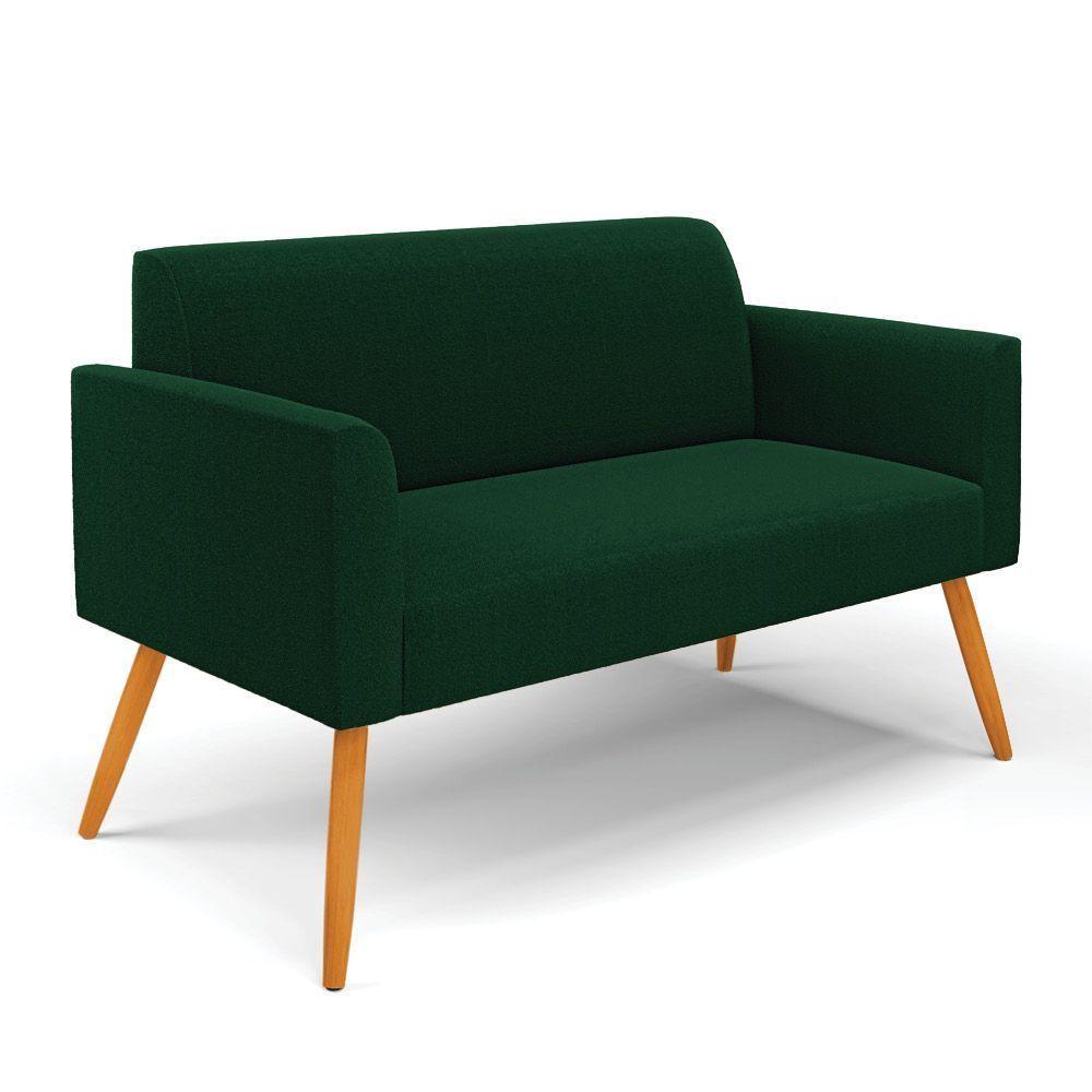 Namoradeira E 2 Poltronas Pé Palito Castanho Marisa Bouclê Verde D03 - D'rossi - 7