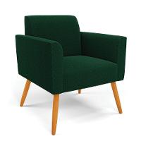 Namoradeira E 2 Poltronas Pé Palito Castanho Marisa Bouclê Verde D03 - D'rossi - 8