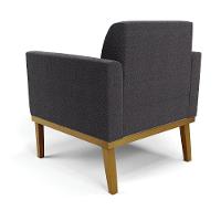 Poltrona Sala Base Madeira Castanho Kit 2 Marisa Bouclê Grafite D03 - D'rossi - 8