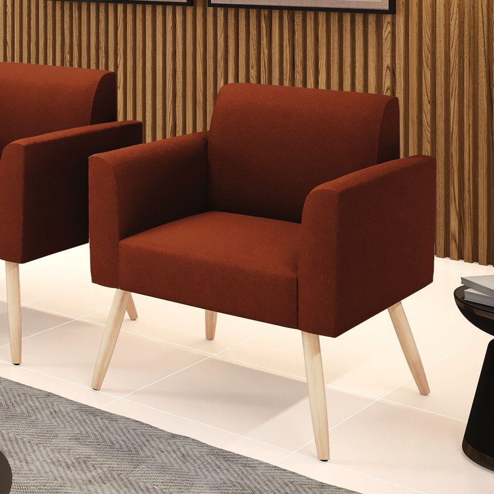 Poltrona Sala Estar Pé Palito Natural Marisa Bouclê Terra D03 - D'rossi - 2