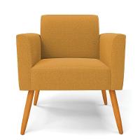 Poltrona Sala Estar Pé Palito Castanho Kit 2 Marisa Bouclê Mostarda D03 - D'rossi - 5