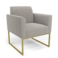 Poltrona Sala Estar Industrial Dourado Kit 2 Marisa Bouclê Cinza D03 - D'rossi - 6