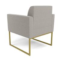 Poltrona Sala Estar Industrial Dourado Kit 2 Marisa Bouclê Cinza D03 - D'rossi - 8