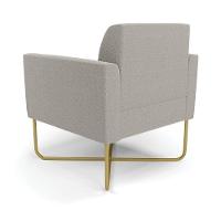 Poltrona Sala Base X Industrial Dourado Kit 2 Marisa Bouclê Cinza D03 - D'rossi - 6