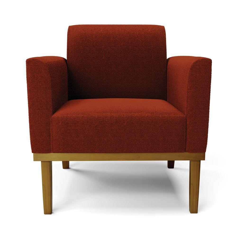 Poltrona Sala Base Madeira Castanho Kit 2 Marisa Bouclê Terra D03 - D'rossi - 5