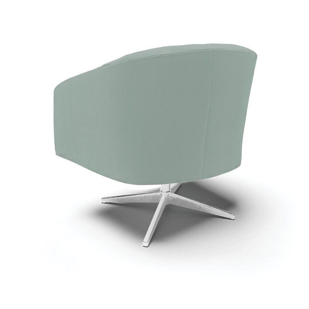 Poltrona Decorativa Giratória Cromada Kit 2 Stella Cotelê Ext/veludo Menta D03 - D'rossi - 7