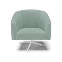 Poltrona Decorativa Giratória Cromada Kit 2 Stella Cotelê Ext/veludo Menta D03 - D'rossi - 6