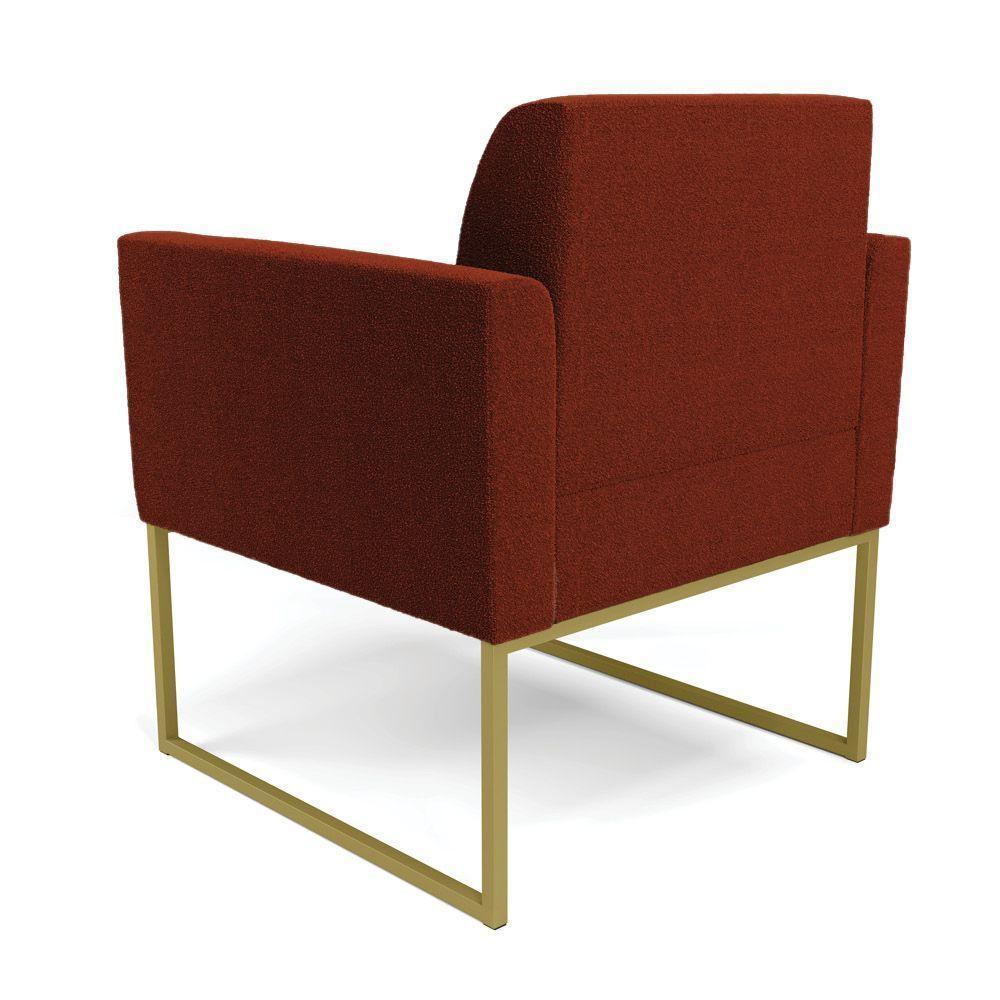 Poltrona Sala Estar Industrial Dourado Kit 2 Marisa Bouclê Terra D03 - D'rossi - 8