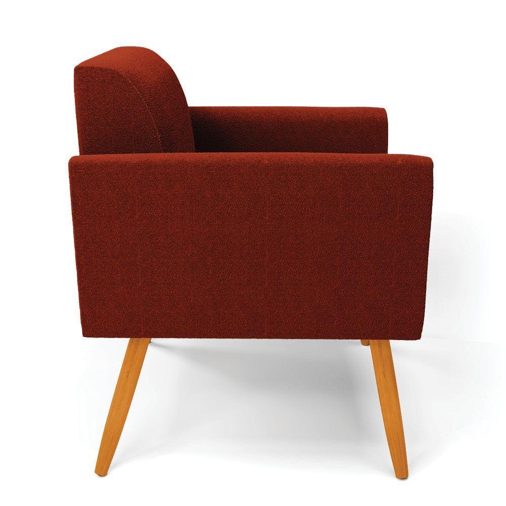 Poltrona Sala Estar Pé Palito Castanho Kit 2 Marisa Bouclê Terra D03 - D'rossi - 6