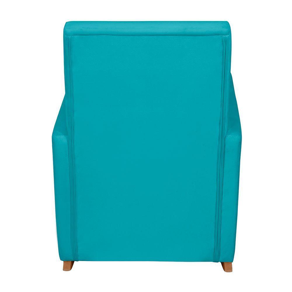 Poltrona De Amamentação Com Balanço E Puff Lizzi Veludo Azul Turquesa F06 - D'rossi - 6