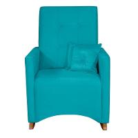 Poltrona De Amamentação Com Balanço E Puff Lizzi Veludo Azul Turquesa F06 - D'rossi