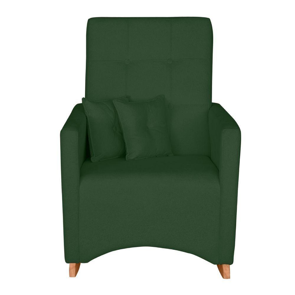 Poltrona De Amamentação Com Balanço E Puff Lizzi Bouclê Verde F06 - D'rossi - 4