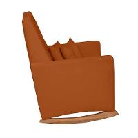 Poltrona De Amamentação Com Balanço E Puff Lizzi Veludo Terracota F06 - D'rossi - 5