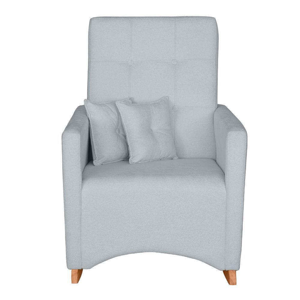 Poltrona De Amamentação Com Balanço E Puff Lizzi Bouclê Cinza F06 - D'rossi - 4