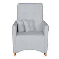 Poltrona De Amamentação Com Balanço E Puff Lizzi Bouclê Cinza F06 - D'rossi