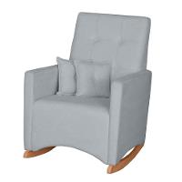 Poltrona De Amamentação Com Balanço E Puff Lizzi Bouclê Cinza F06 - D'rossi - 5