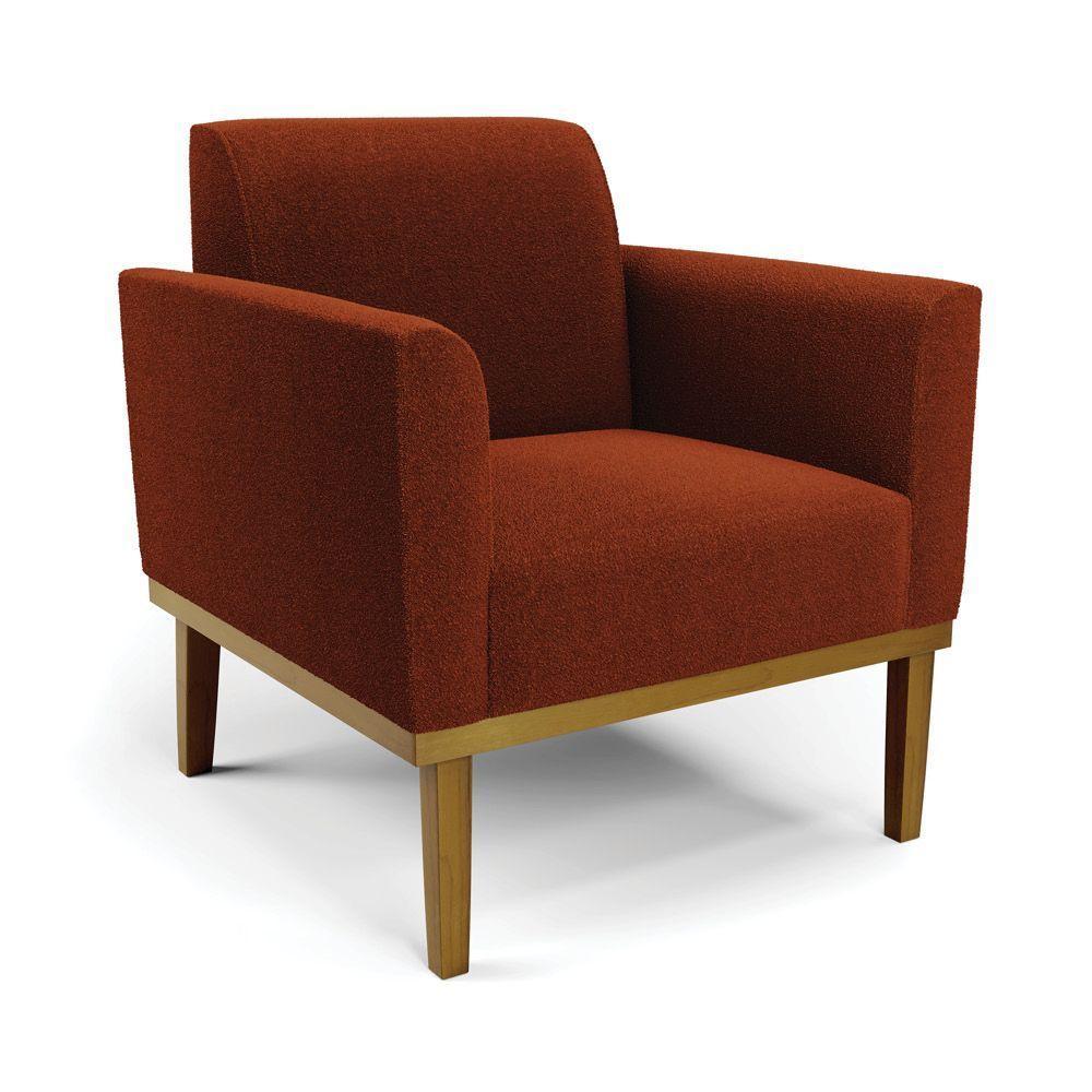 Namoradeira E 2 Poltronas Base Madeira Castanho Marisa Bouclê Terra D03 - D'rossi - 8