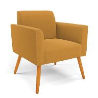 Poltrona Sala Estar Pé Palito Castanho Marisa Bouclê Mostarda D03 - D'rossi - 1