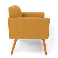 Poltrona Sala Estar Pé Palito Castanho Marisa Bouclê Mostarda D03 - D'rossi - 6