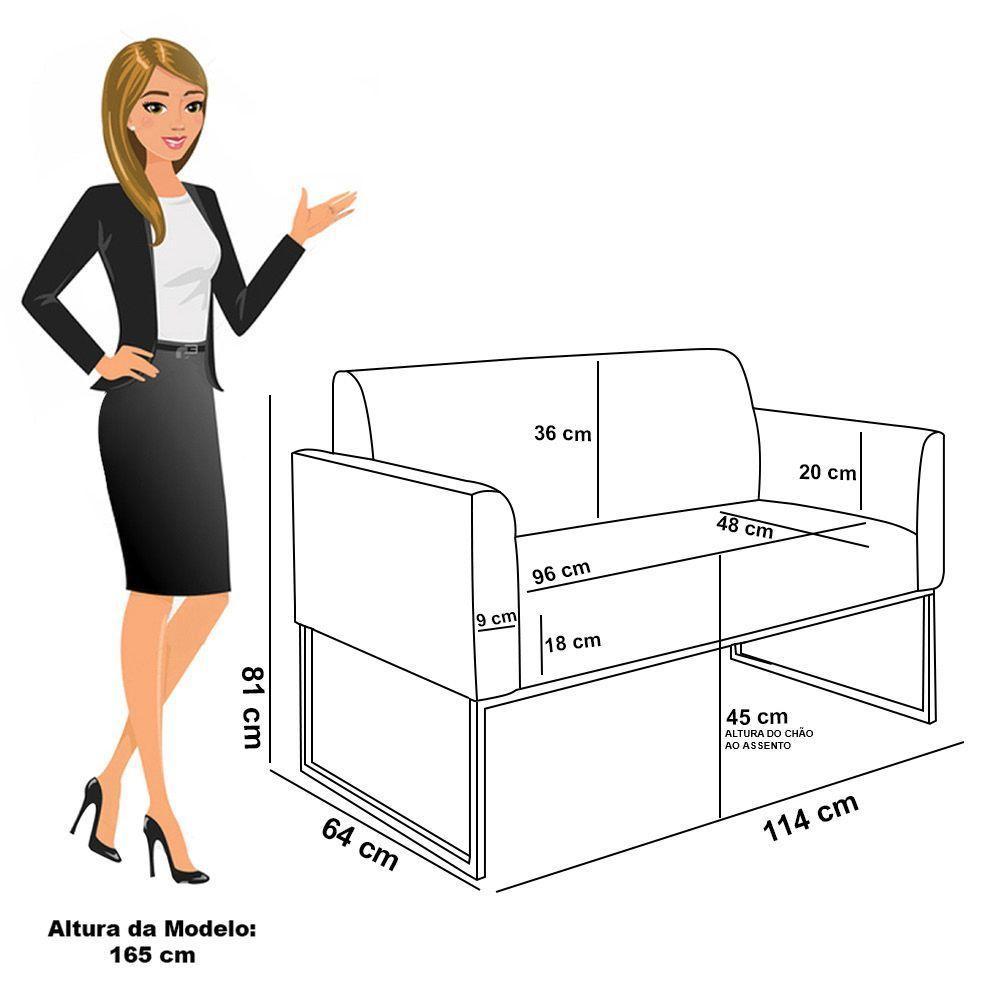 Namoradeira E 2 Poltronas Industrial Dourado Marisa Bouclê Grafite D03 - D'rossi - 5