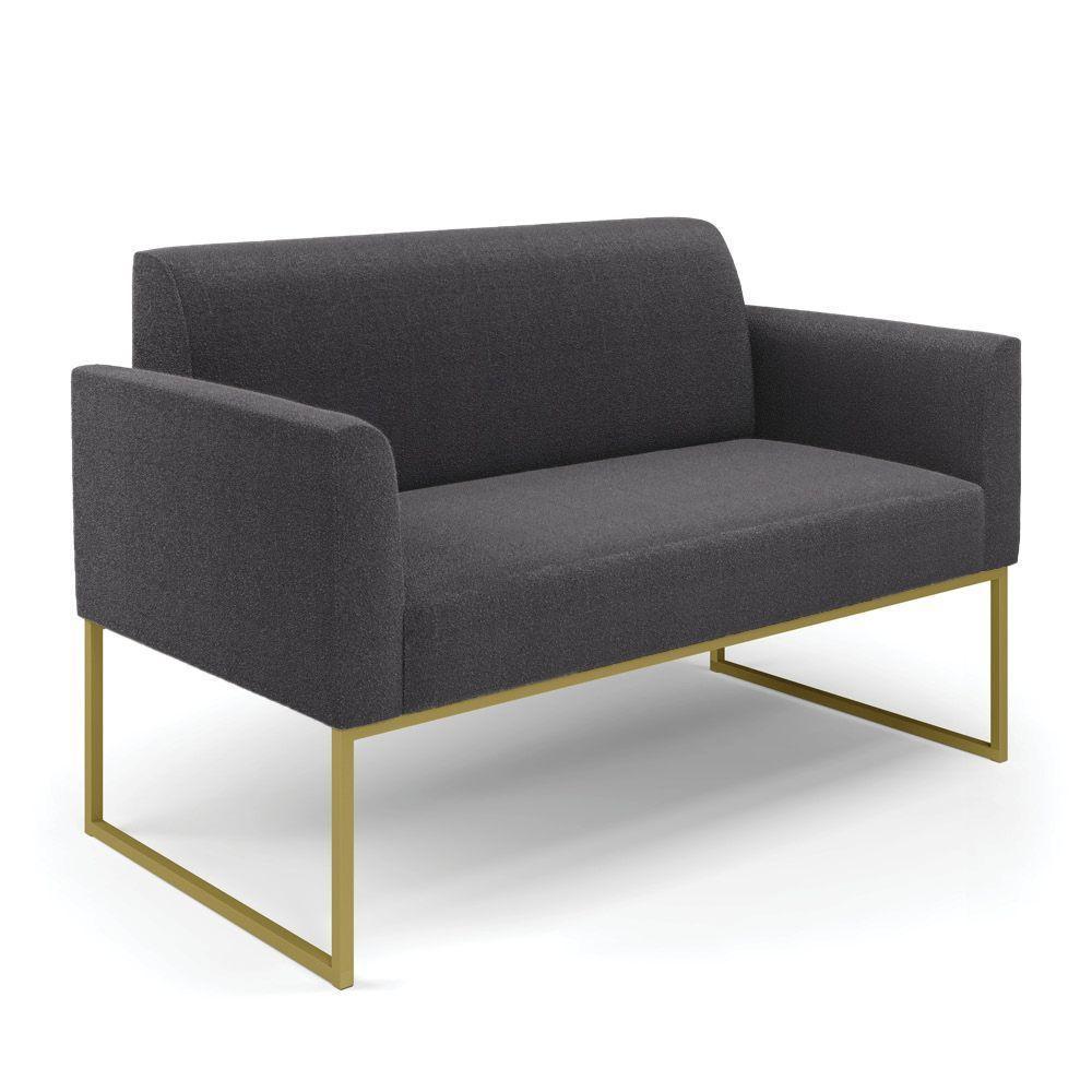 Namoradeira E 2 Poltronas Industrial Dourado Marisa Bouclê Grafite D03 - D'rossi - 7