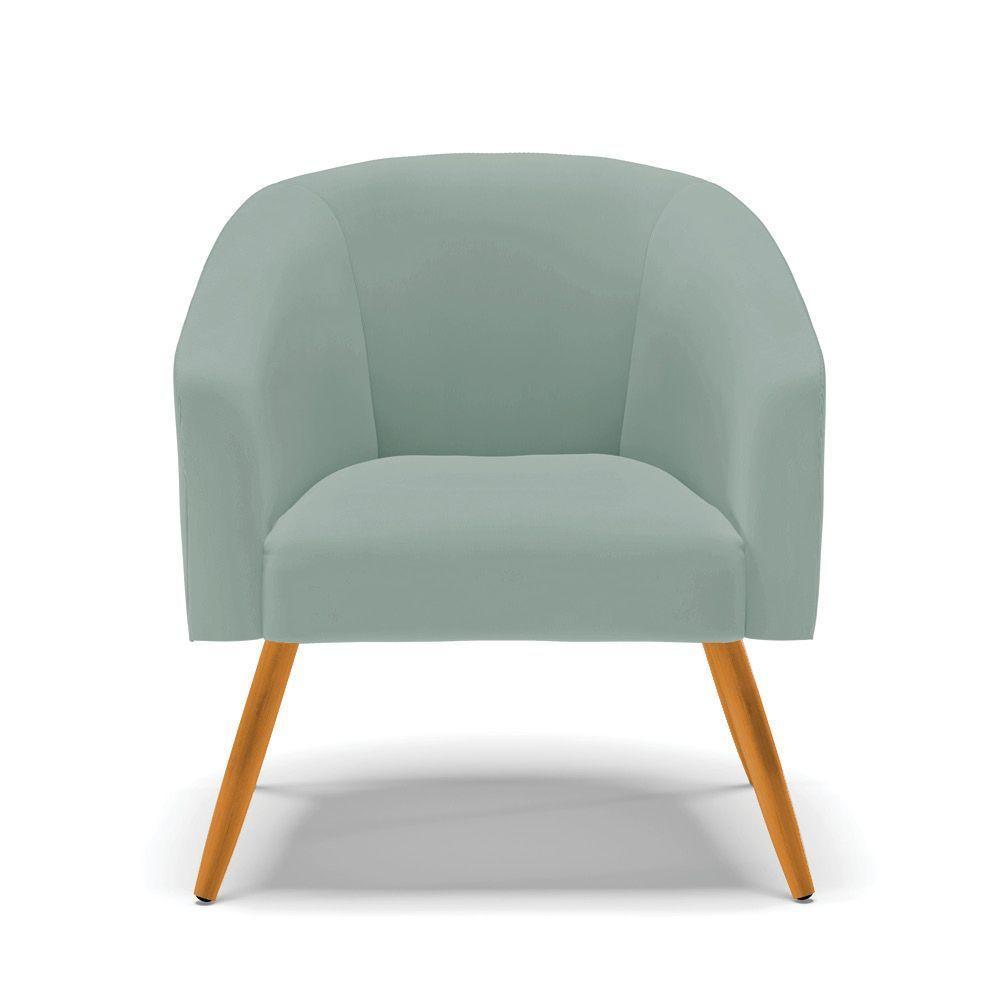 Poltrona Decorativa Pé Palito Castanho Kit 2 Stella Cotelê Ext/veludo Menta D03 - D'rossi - 6