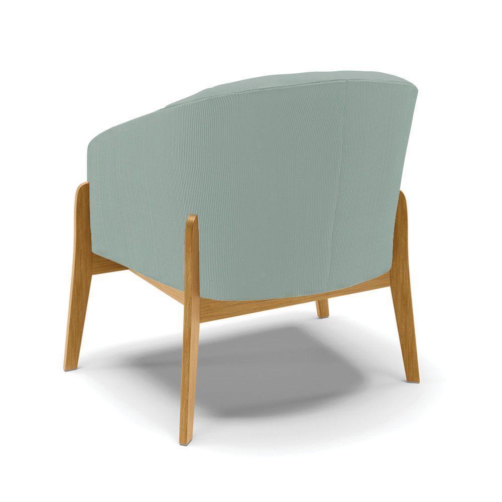 Poltrona Decorativa Base Madeira Stella Cotelê Ext/veludo Menta D03 - D'rossi - 7