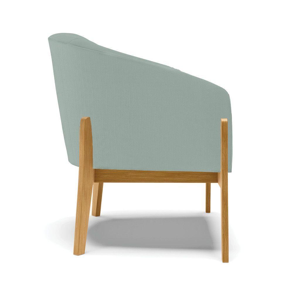 Poltrona Decorativa Base Madeira Stella Cotelê Ext/veludo Menta D03 - D'rossi - 8