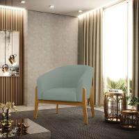 Poltrona Decorativa Base Madeira Stella Cotelê Ext/veludo Menta D03 - D'rossi - 2