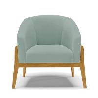 Poltrona Decorativa Base Madeira Stella Cotelê Ext/veludo Menta D03 - D'rossi - 6