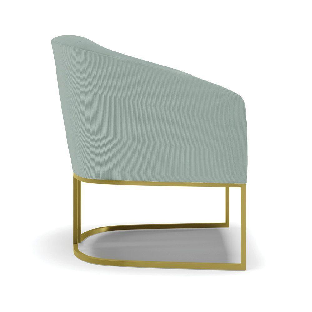 Poltrona Decorativa Industrial Dourado Stella Cotelê Ext/veludo Menta D03 - D'rossi - 8
