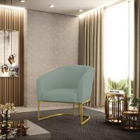 Poltrona Decorativa Industrial Dourado Stella Cotelê Ext/veludo Menta D03 - D'rossi - 2