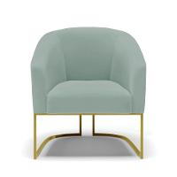 Poltrona Decorativa Industrial Dourado Stella Cotelê Ext/veludo Menta D03 - D'rossi - 6