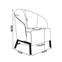 Poltrona Sala De Estar Base Industrial Luar Veludo Azul K01 - D'rossi
