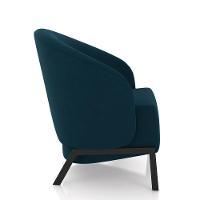 Poltrona Sala De Estar Base Industrial Luar Veludo Azul K01 - D'rossi - 6