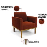 Namoradeira E Poltrona Base Madeira Castanho Marisa Bouclê Terra D03 - D'rossi
