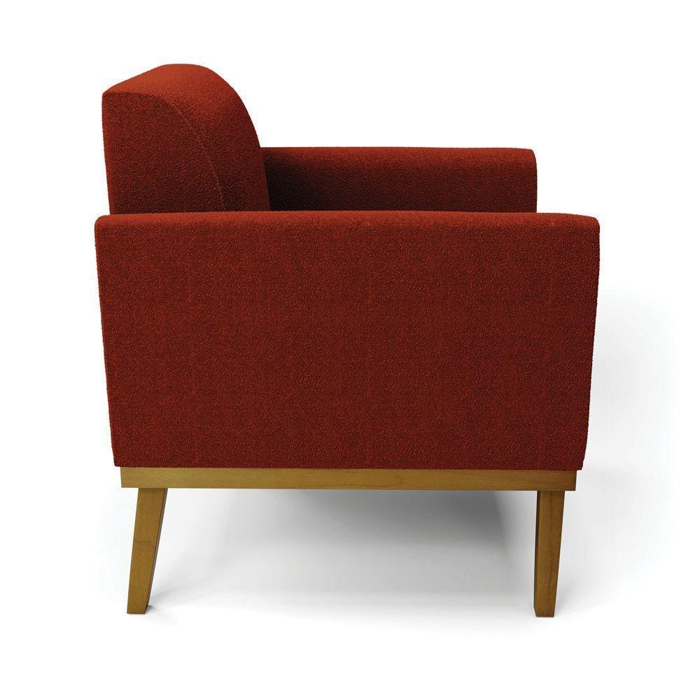 Poltrona Para Sala Base Madeira Castanho Marisa Bouclê Terra D03 - D'rossi - 6