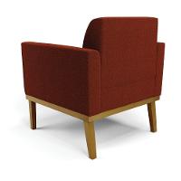 Poltrona Para Sala Base Madeira Castanho Marisa Bouclê Terra D03 - D'rossi - 7