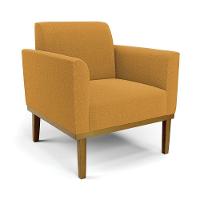 Namoradeira E Poltrona Base Madeira Castanho Marisa Bouclê Mostarda D03 - D'rossi - 8