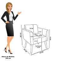 Poltrona Sala Estar Pé Palito Castanho Marisa Bouclê Grafite D03 - D'rossi