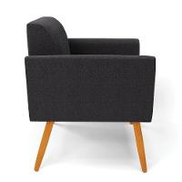 Poltrona Sala Estar Pé Palito Castanho Marisa Bouclê Grafite D03 - D'rossi - 6