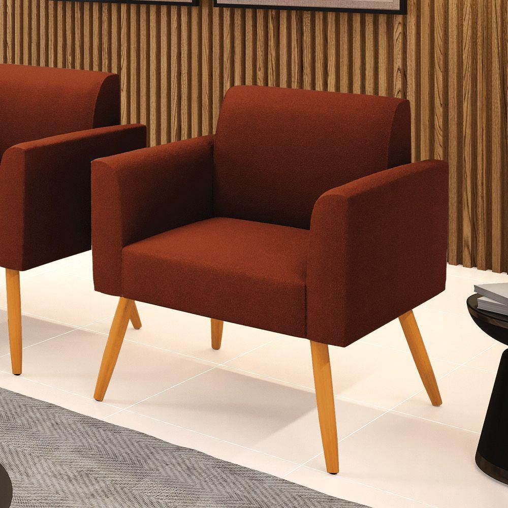 Poltrona Sala Estar Pé Palito Castanho Marisa Bouclê Terra D03 - D'rossi - 2