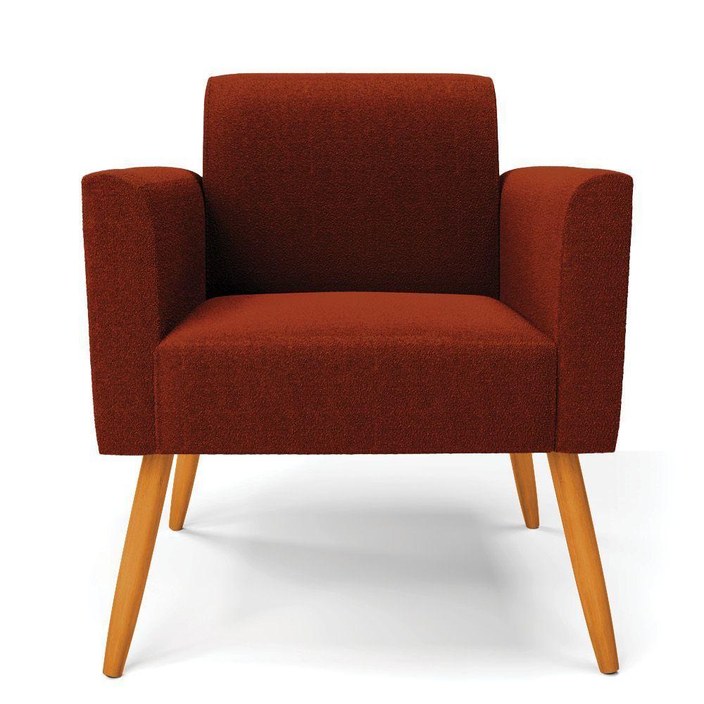 Poltrona Sala Estar Pé Palito Castanho Marisa Bouclê Terra D03 - D'rossi - 5