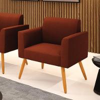 Poltrona Sala Estar Pé Palito Castanho Marisa Bouclê Terra D03 - D'rossi - 2